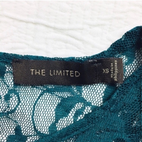 The Limited Sweetheart Lace Blouse Green Size S - Picture 6 of 7